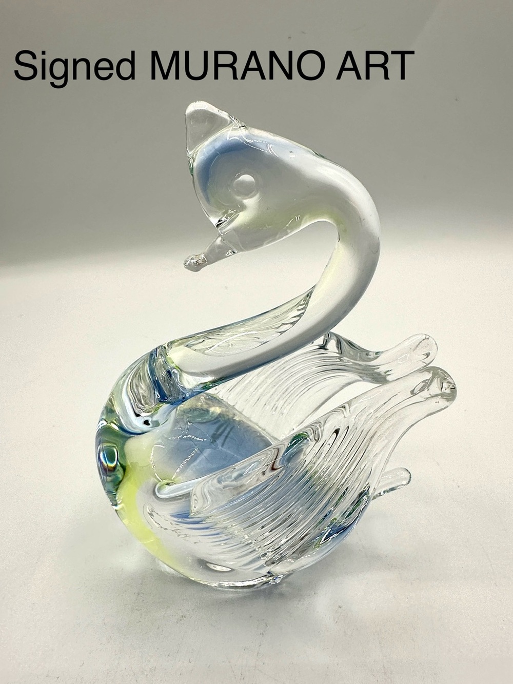 Murano Glass Swan by V. Mason & Co. Venice, Italy. 1960s. Blues & Greens - Picture 12 of 13